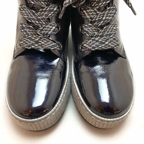 【送料無料】Gabor ガボール ショート ブーツ ボア ジッパー 本革 エナメル 靴 36565 | あかい靴のオンラインストア 【あかい靴