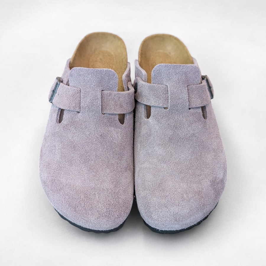 送料無料】BIRKENSTOCK[ビルケンシュトック]/BOSTON[ボストン]/FADED PURPLE[フェイディッド パープル]/1028375  ナロー幅 幅狭 クロッグ カジュアル 紫 靴 レザー 本革 スエード レディース | あかい靴のオンラインストア 【あかい靴 Web Shop】